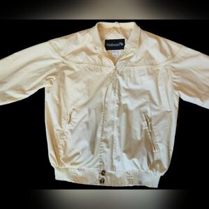 Vintage 80s 90s "Windbreaker" Brand Cream Bomber Jacket Size M
